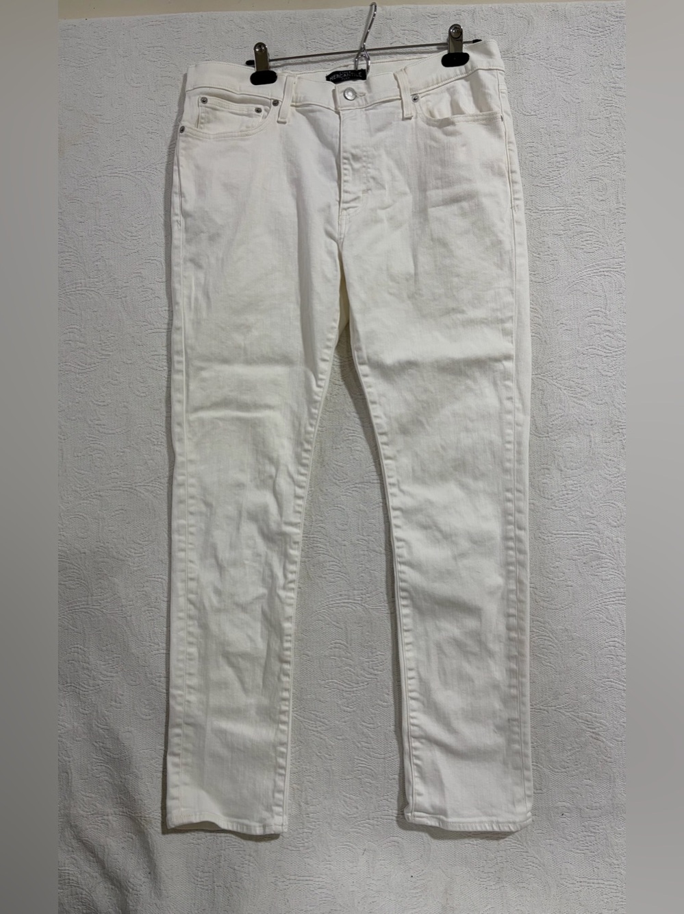 J CREW Mercantile Flex Slim WHITE Denim JEANS W36 L32
